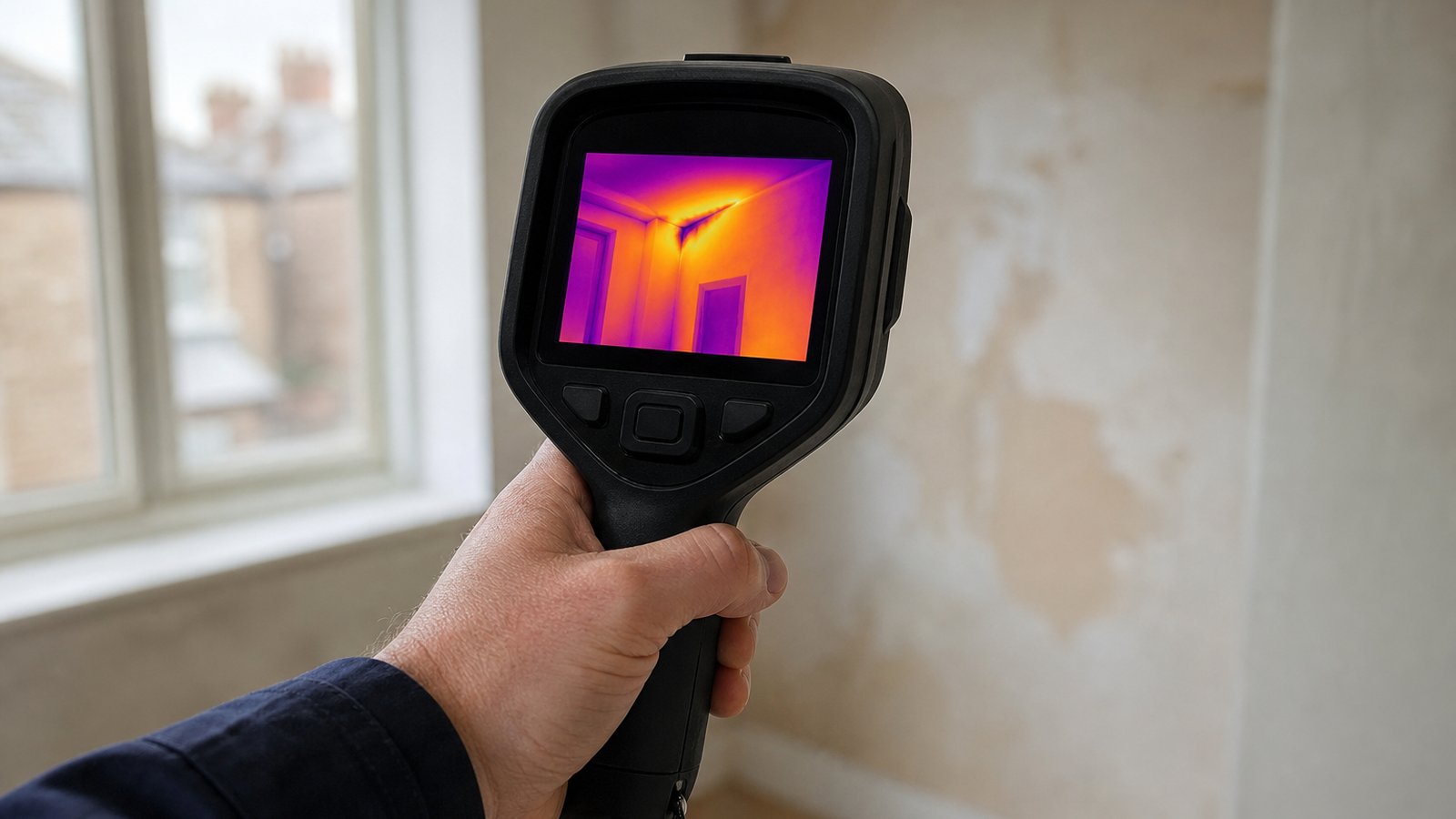 thermal imaging camera in a clean UK lifestyle scene