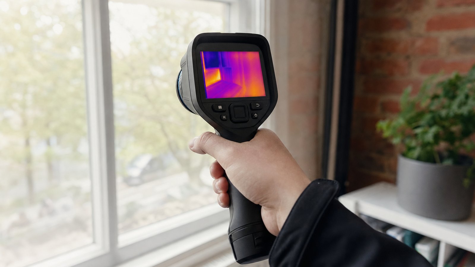 thermal imaging camera in a clean UK lifestyle scene